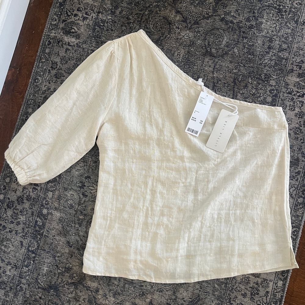 Cream Off-Shoulder Women's Top